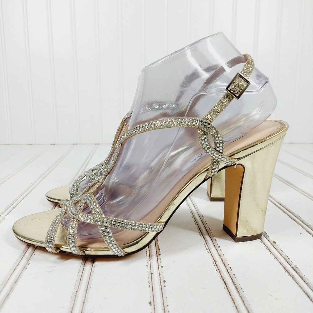 Nina Gold Strappy Sandals